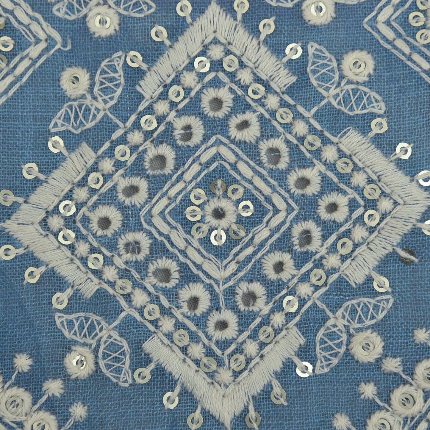 Linen Border Print Embroidery Fabric