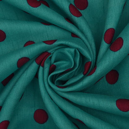 Multicolor Slub Chanderi Print Fabric