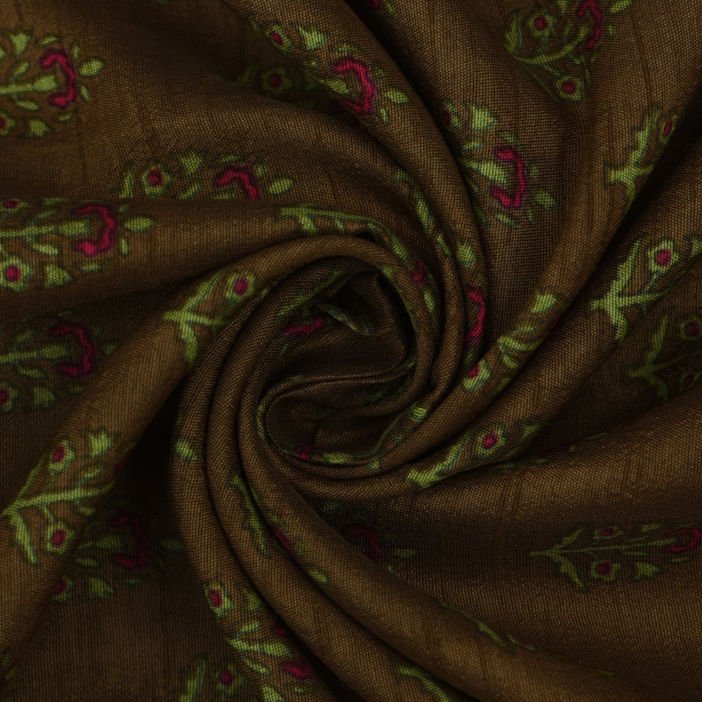 Multicolor Slub Chanderi Print Fabric