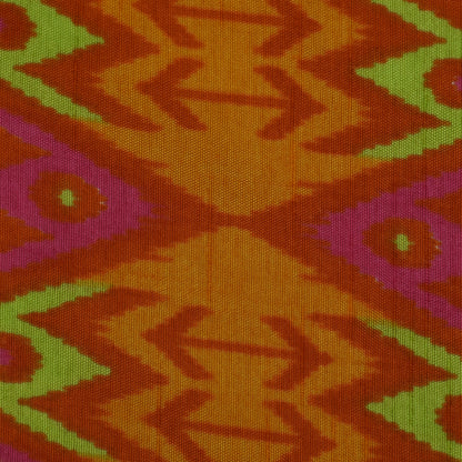 Multicolor Slub Chanderi Print Fabric