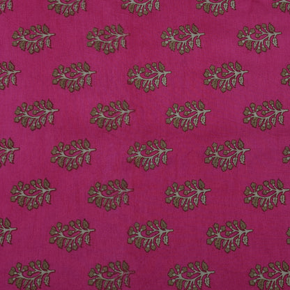 Multicolor Slub Chanderi Print Fabric