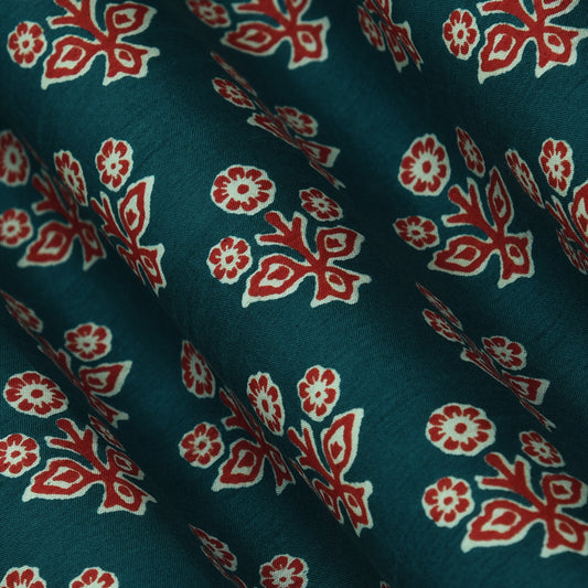 Multicolor Slub Chanderi Print Fabric