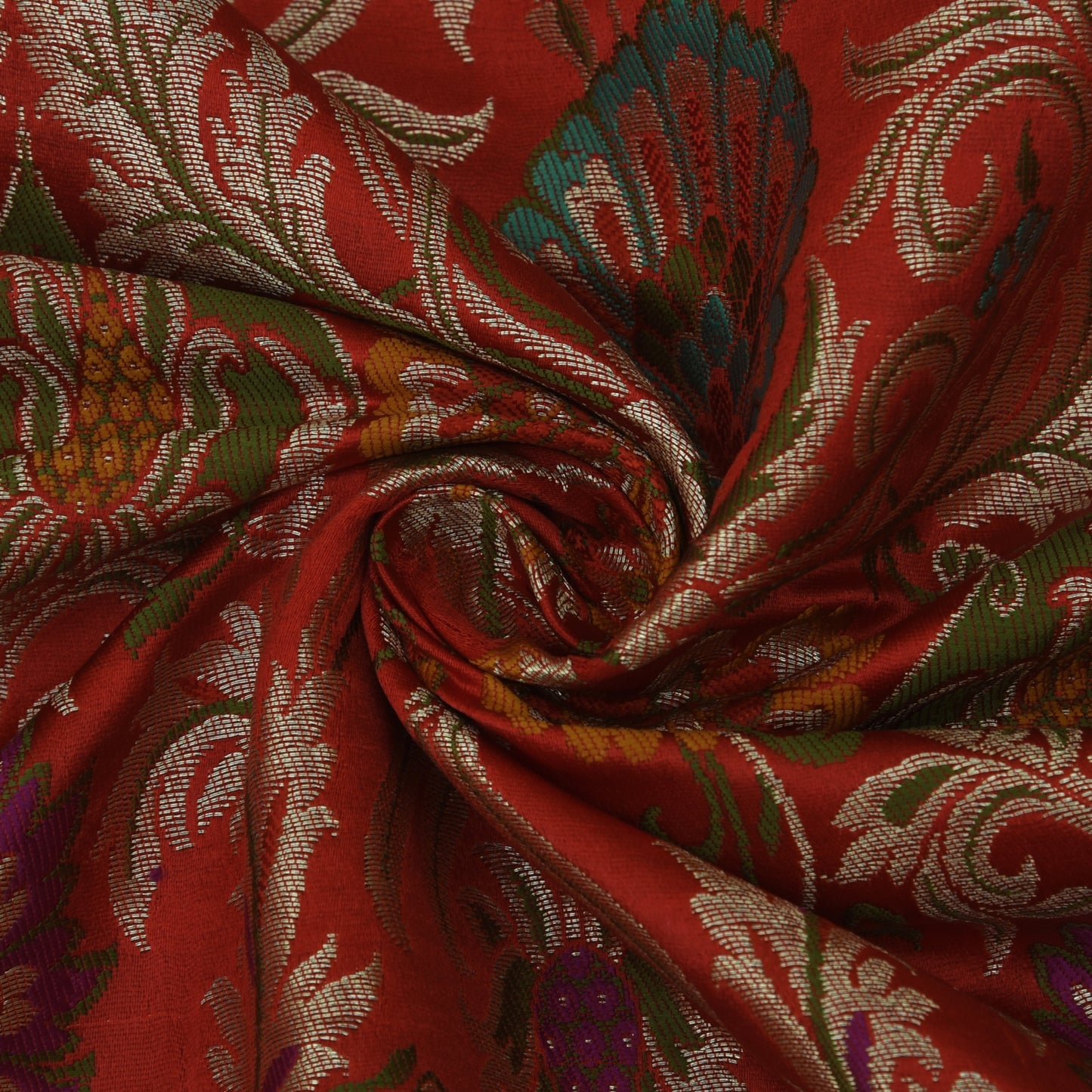 Multicolor Kimkhab Brocade Fabric