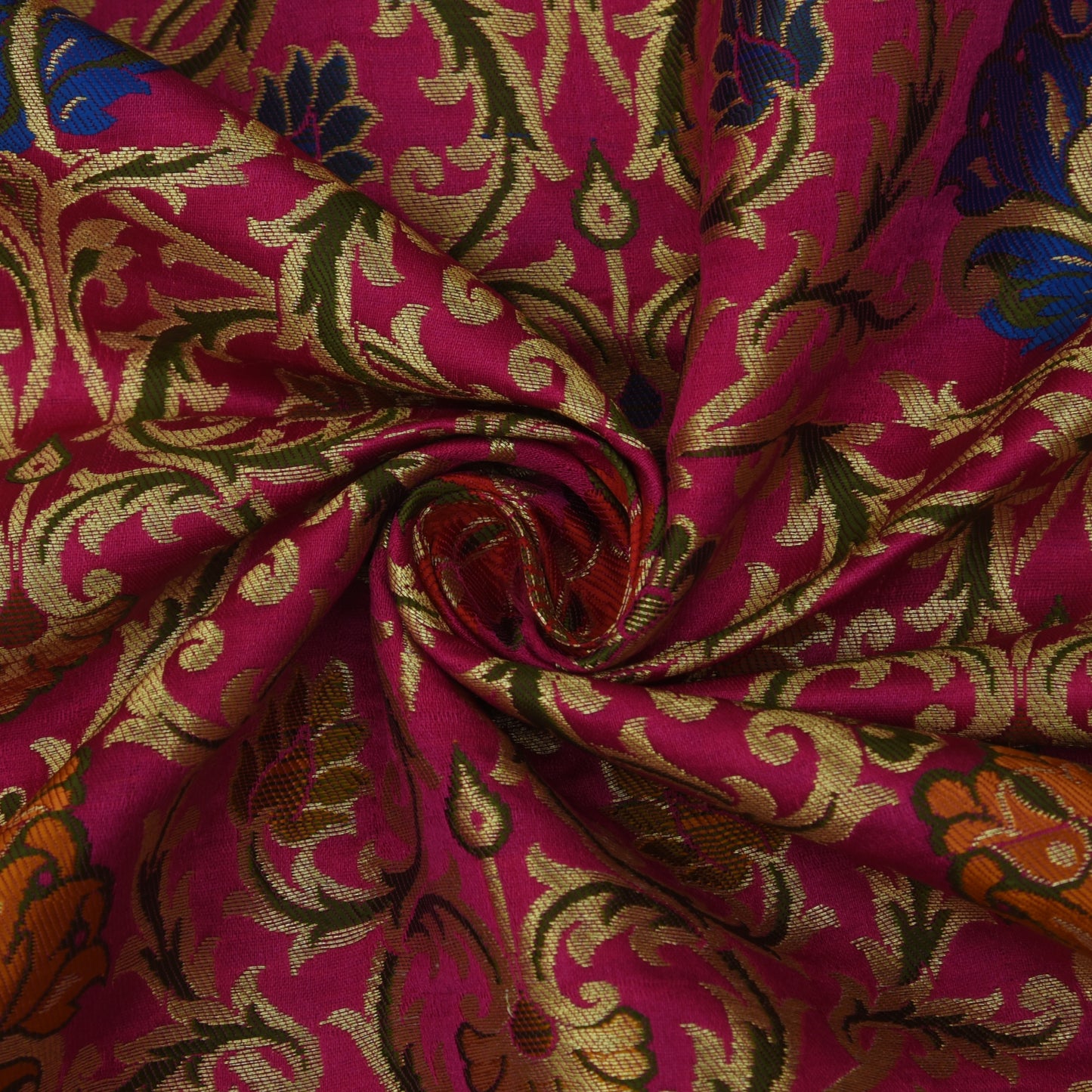 Multicolor Kimkhab Brocade Fabric