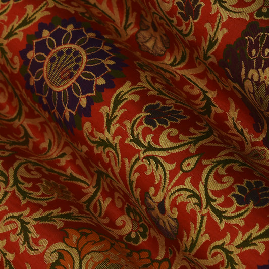 Multicolor Kimkhab Brocade Fabric