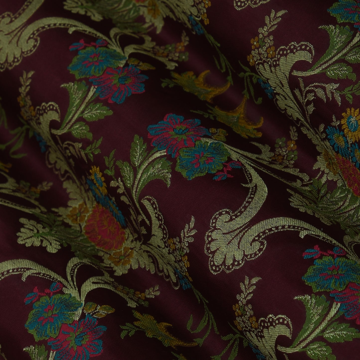 Multicolor Kimkhab Brocade Fabric