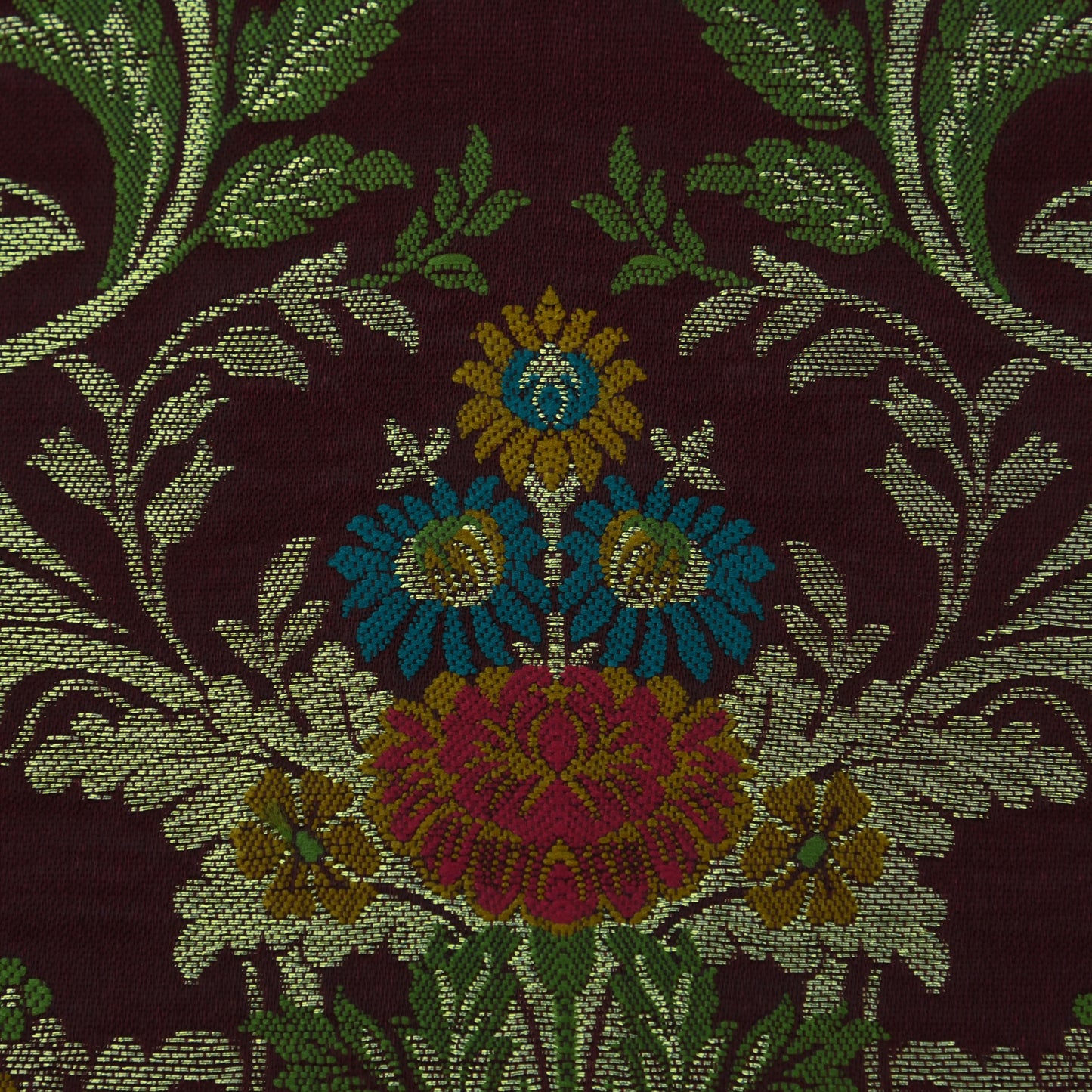 Multicolor Kimkhab Brocade Fabric