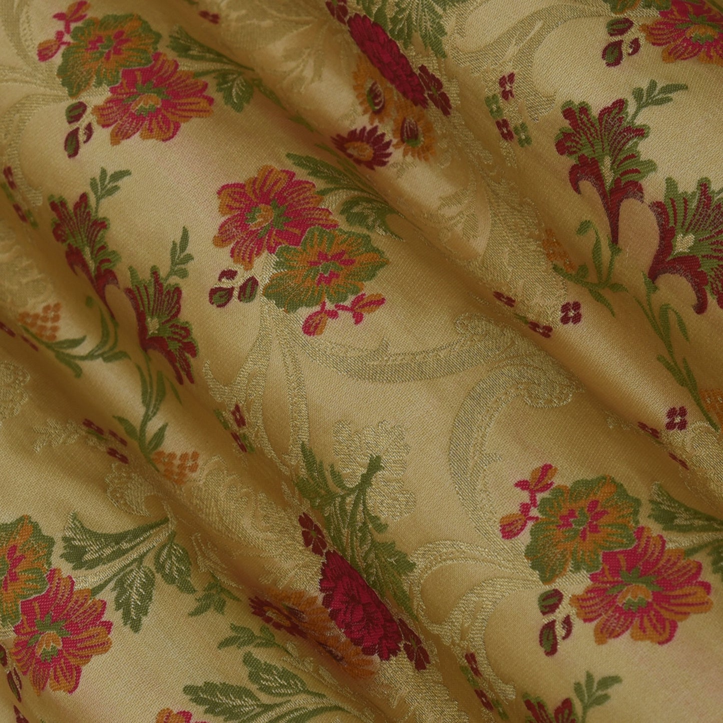 Multicolor Kimkhab Brocade Fabric