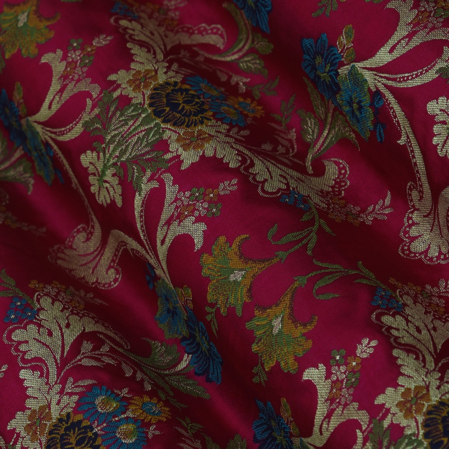 Multicolor Kimkhab Brocade Fabric