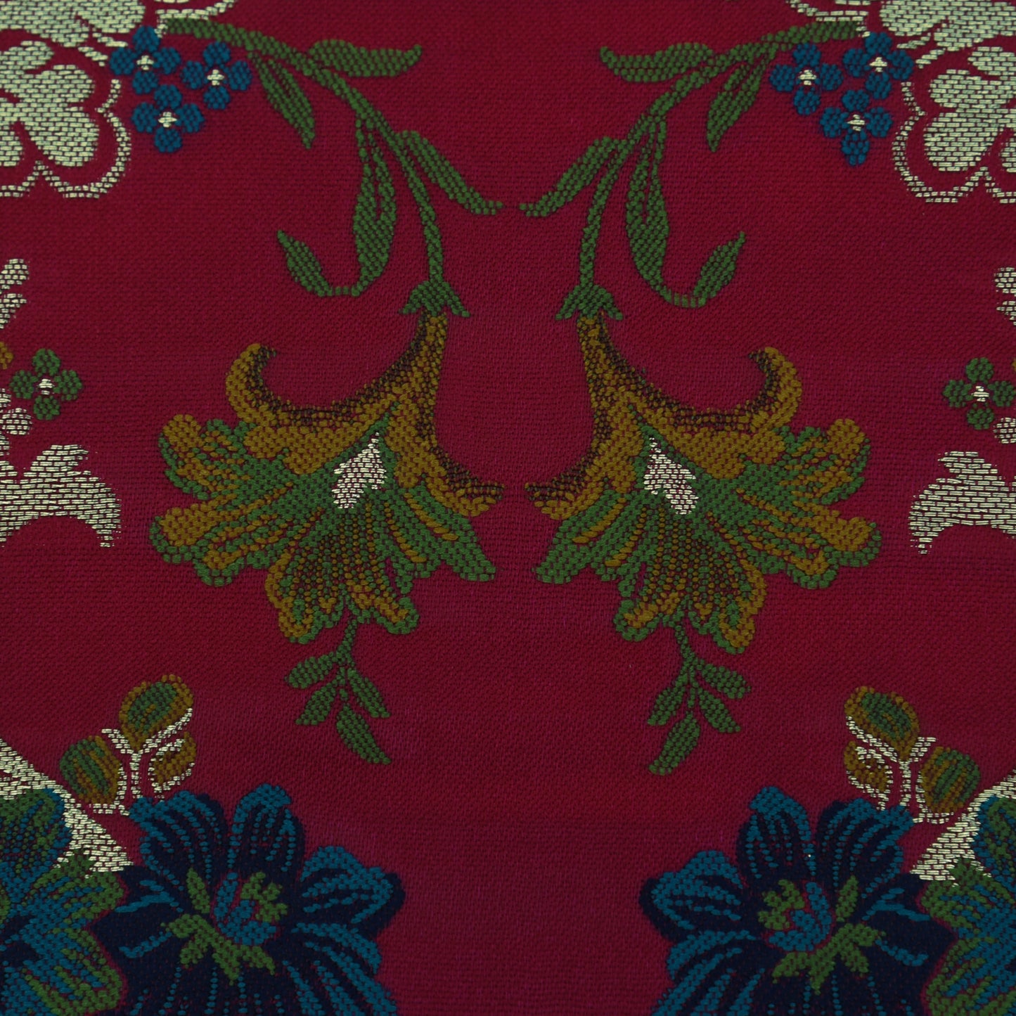 Multicolor Kimkhab Brocade Fabric