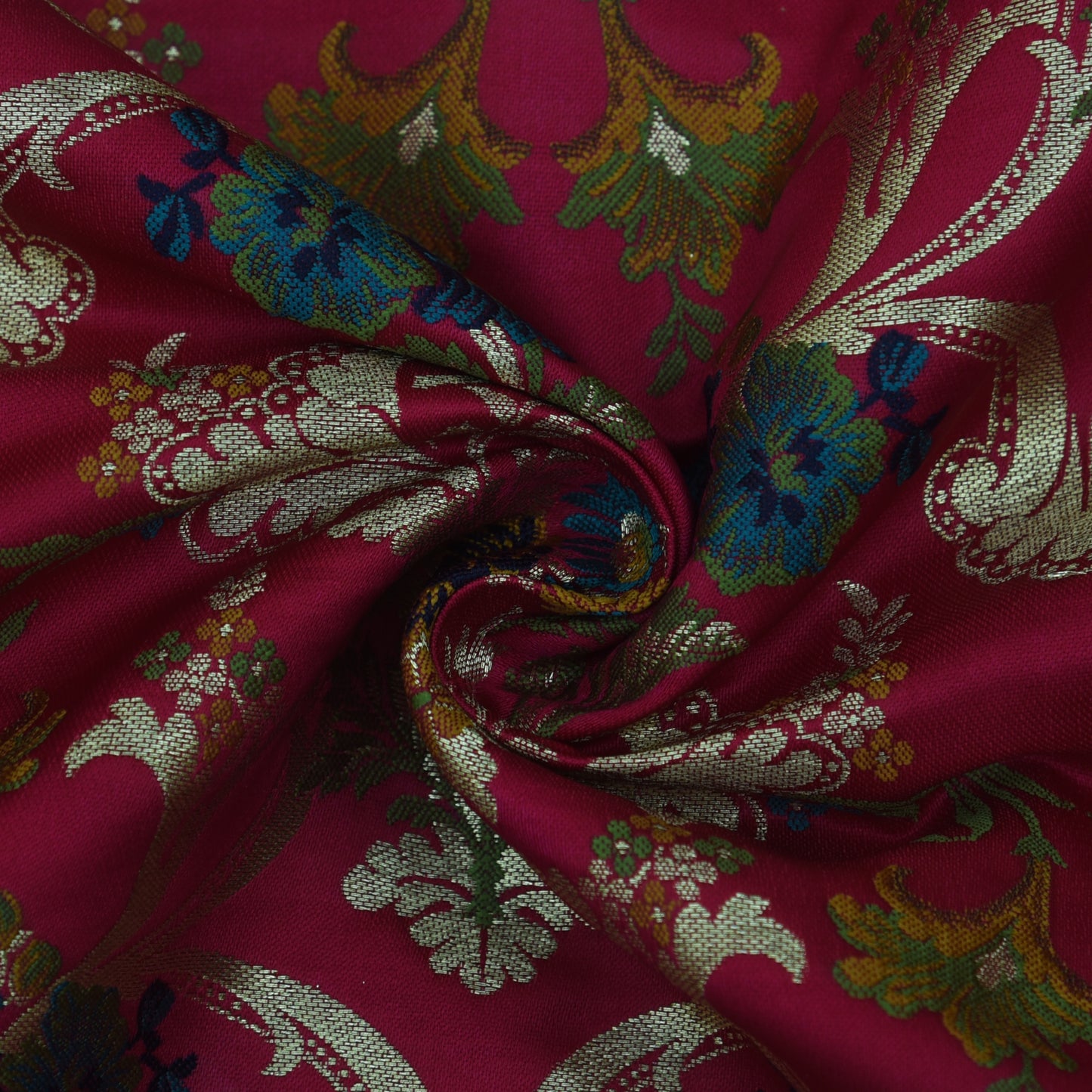 Multicolor Kimkhab Brocade Fabric