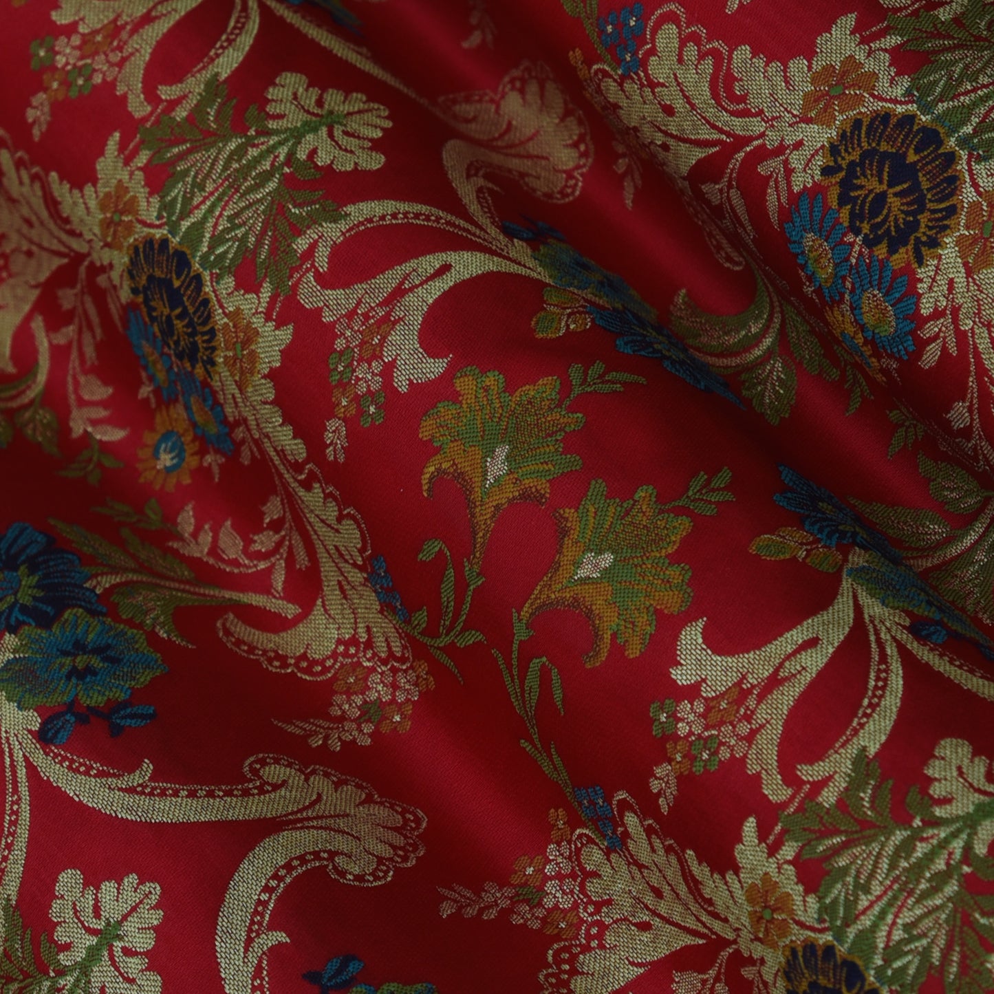 Multicolor Kimkhab Brocade Fabric