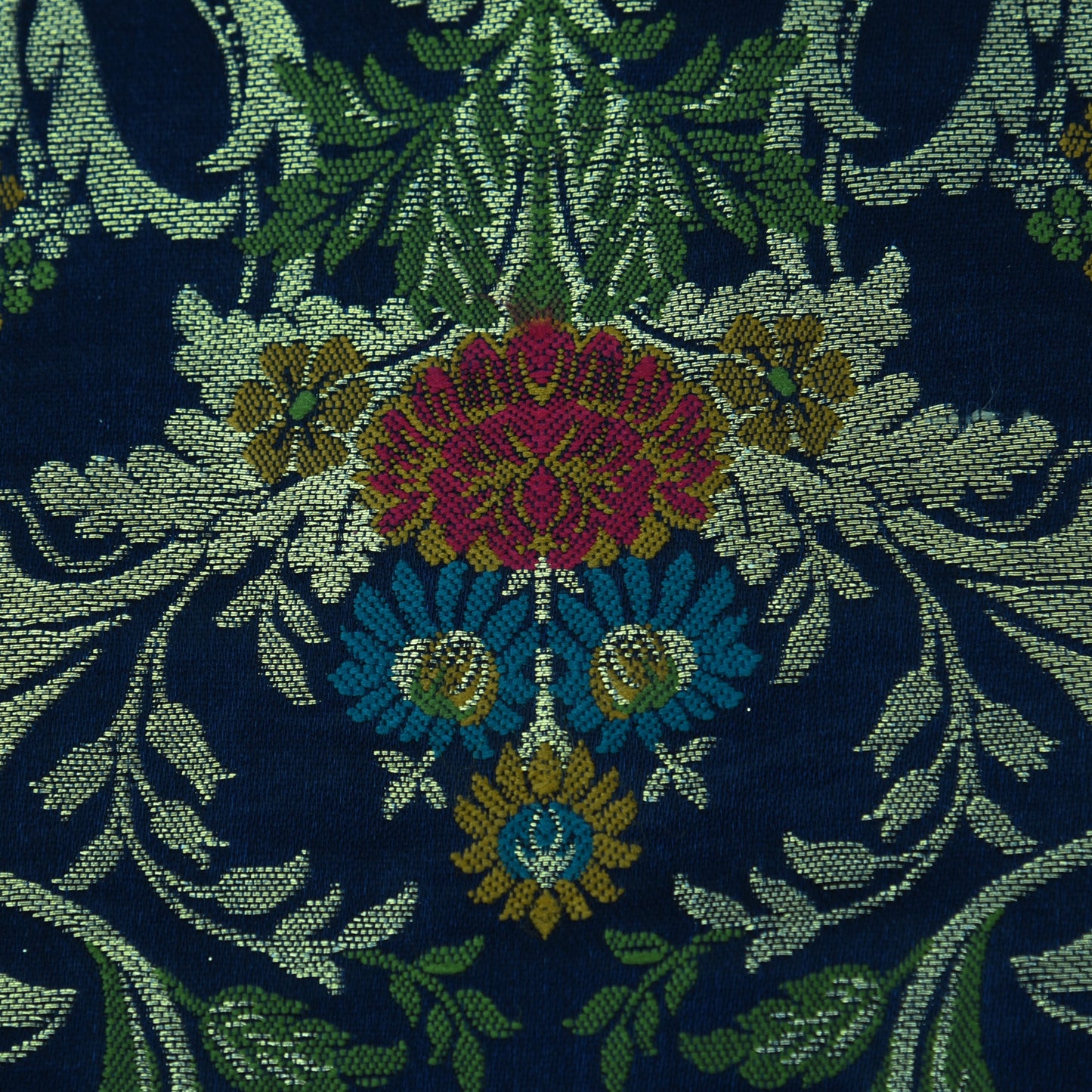 Multicolor Kimkhab Brocade Fabric