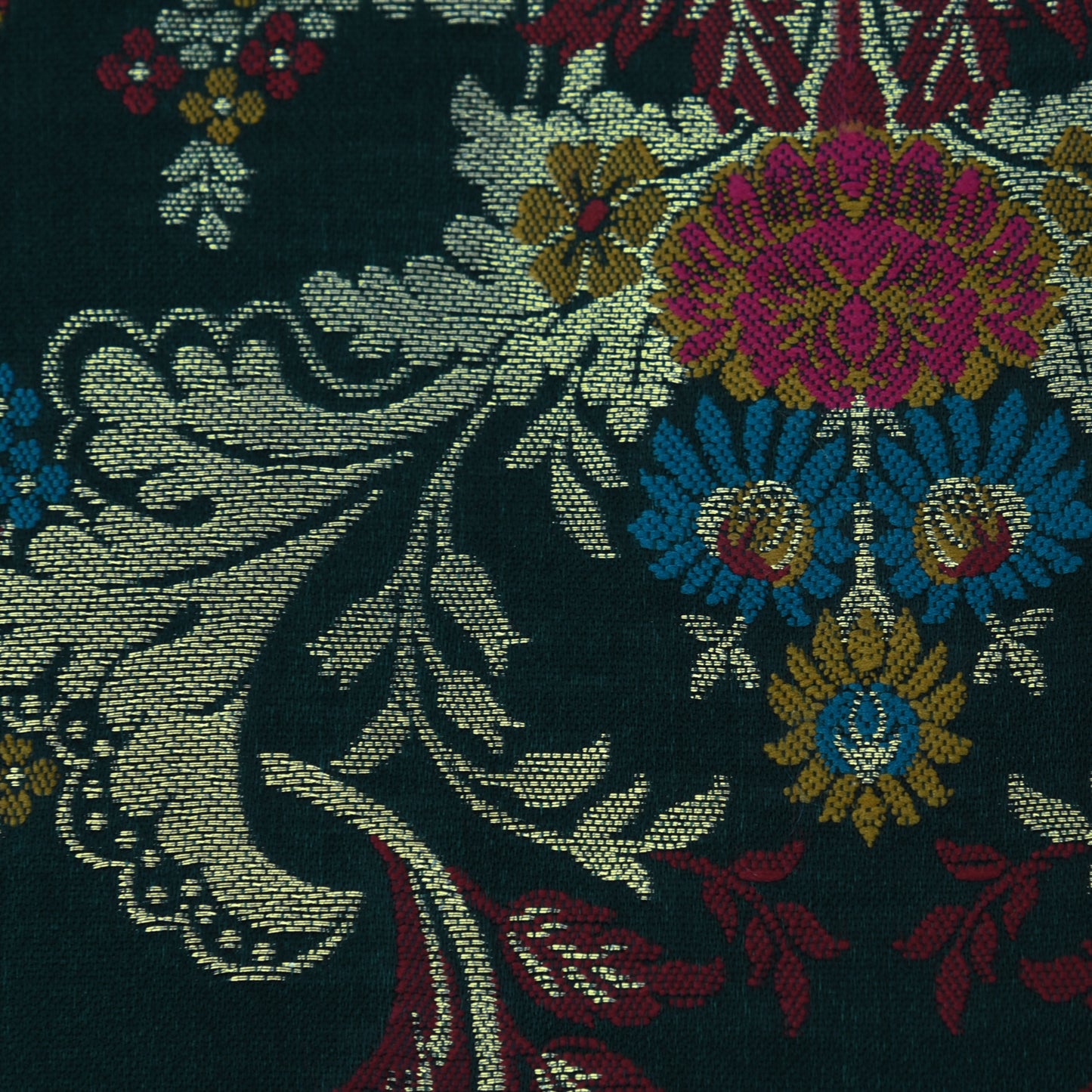 Multicolor Kimkhab Brocade Fabric