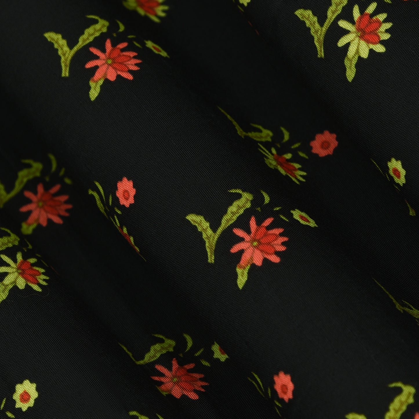 Multicolor Slub Chanderi Print Fabric