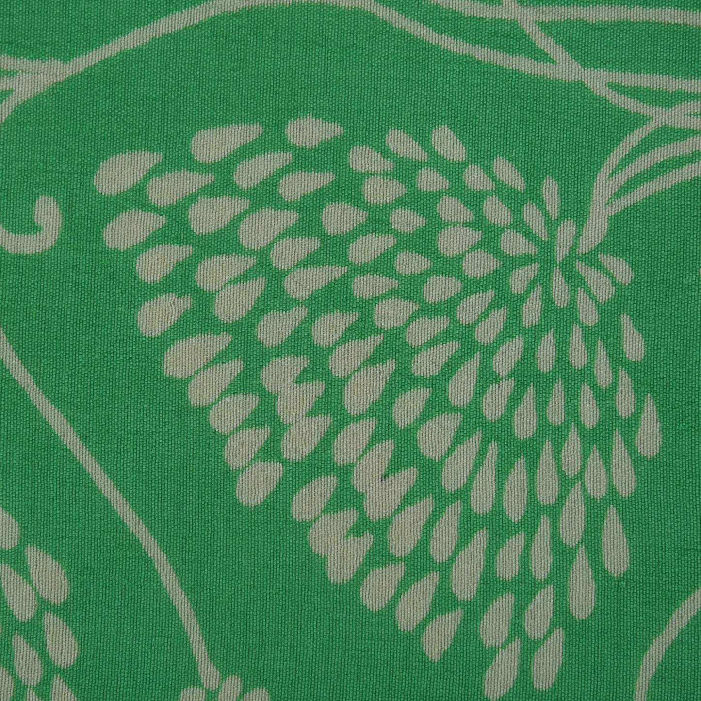 Green Color Kora Silk Print Fabric