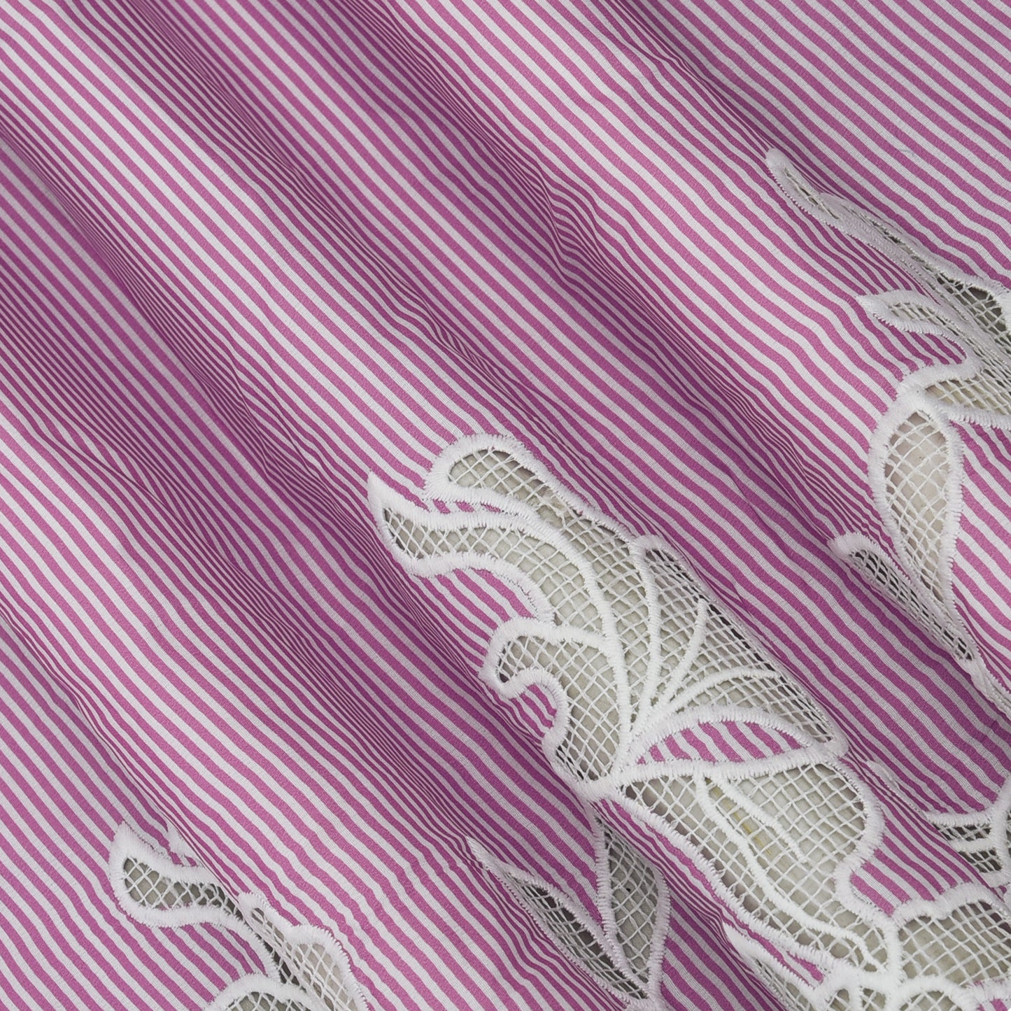 Crepe Stripe Border Embroidery Fabric