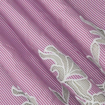 Crepe Stripe Border Embroidery Fabric