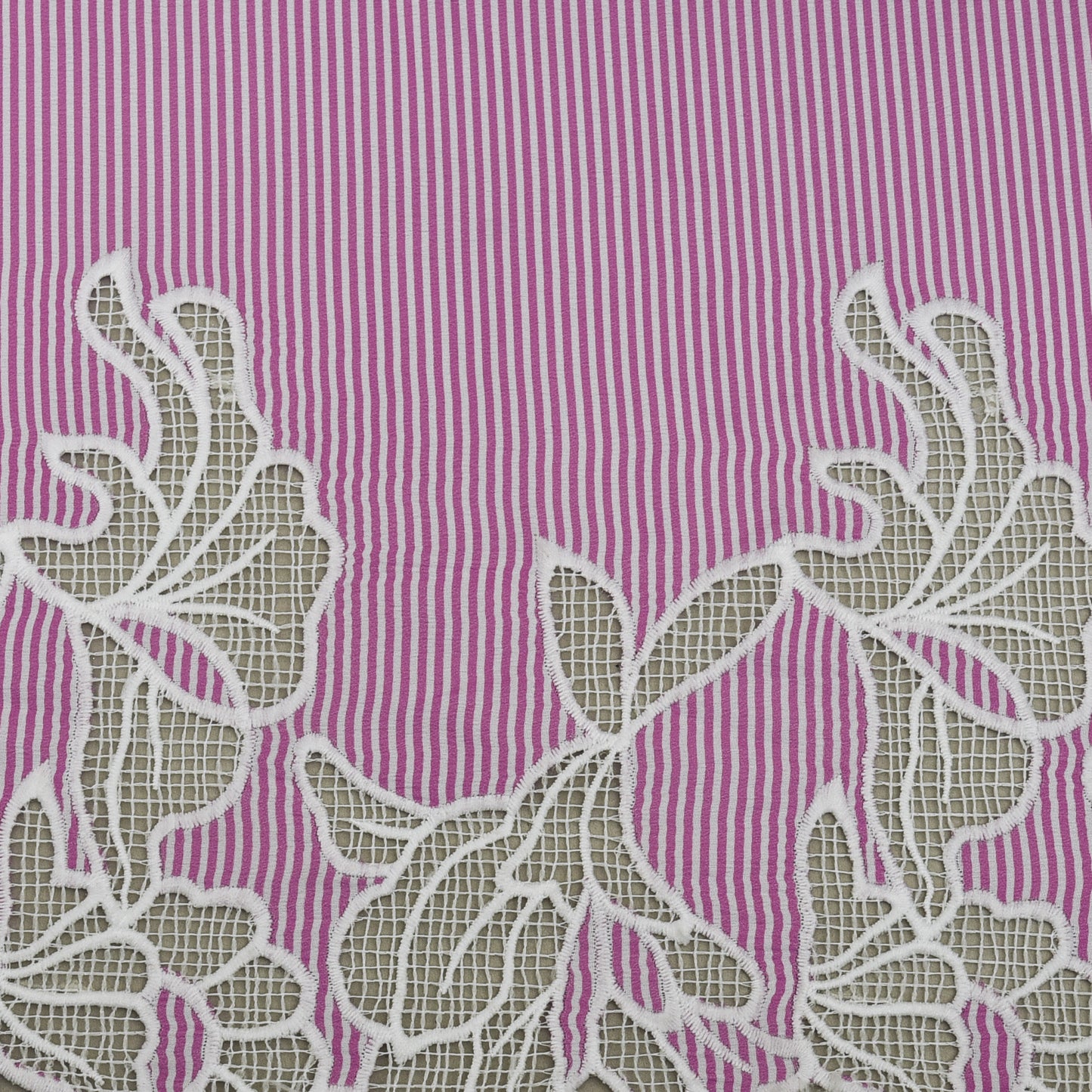 Crepe Stripe Border Embroidery Fabric