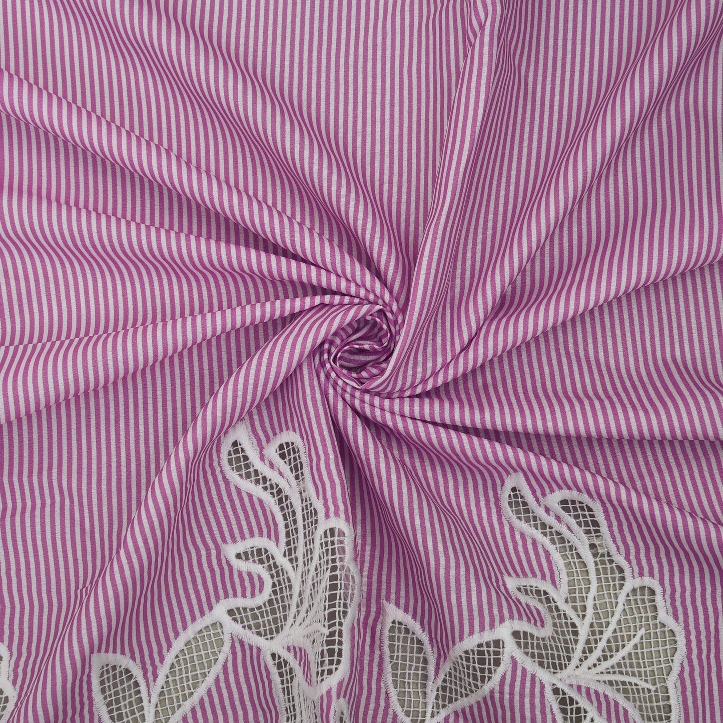 Crepe Stripe Border Embroidery Fabric