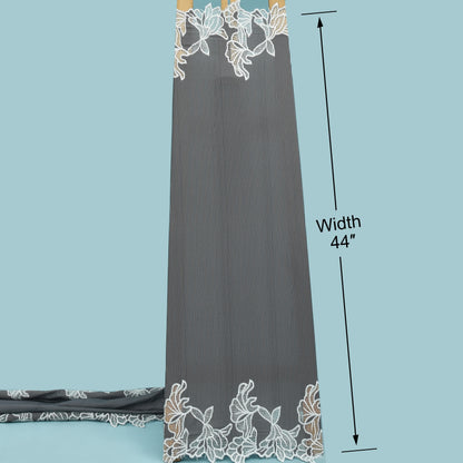 Crepe Stripe Border Embroidery Fabric