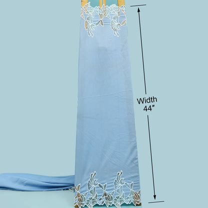 Crepe Stripe Border Embroidery Fabric