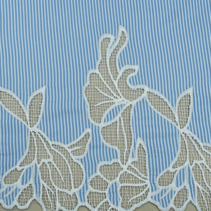 Crepe Stripe Border Embroidery Fabric