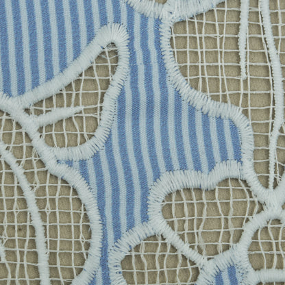 Crepe Stripe Border Embroidery Fabric
