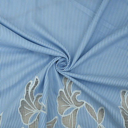 Crepe Stripe Border Embroidery Fabric