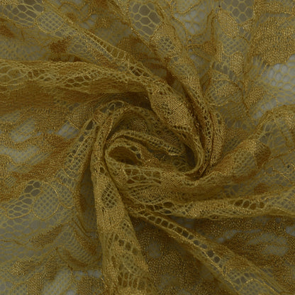 Beige Color Chantilly Lace Fabric