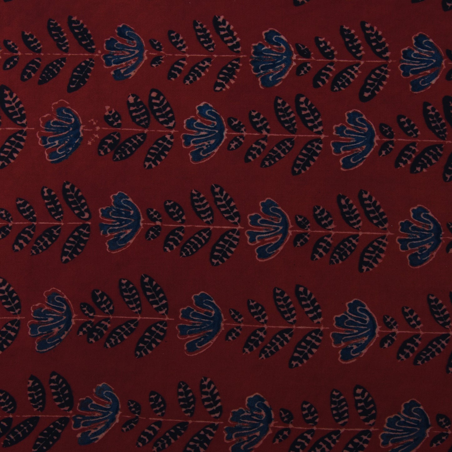 Multicolor Bember Satin Modal Ajrakh Print Fabric