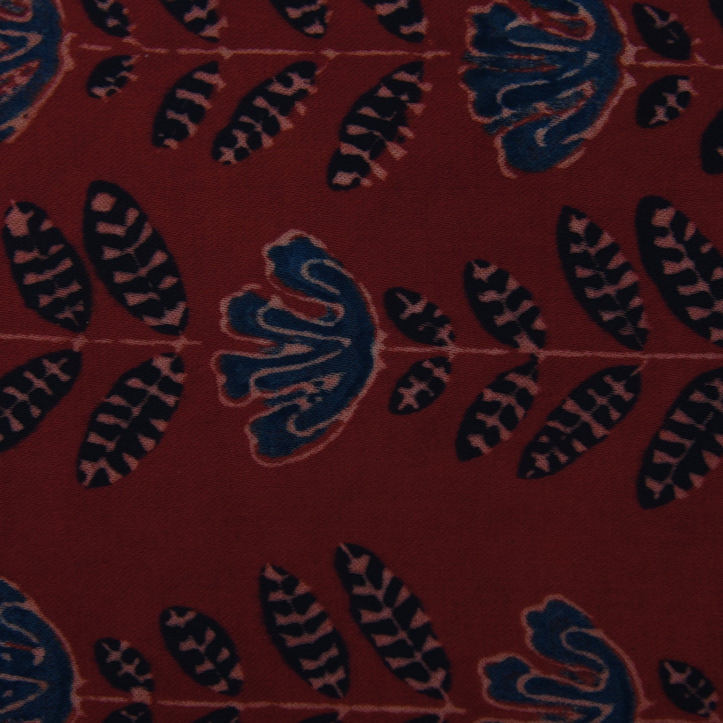 Multicolor Bember Satin Modal Ajrakh Print Fabric