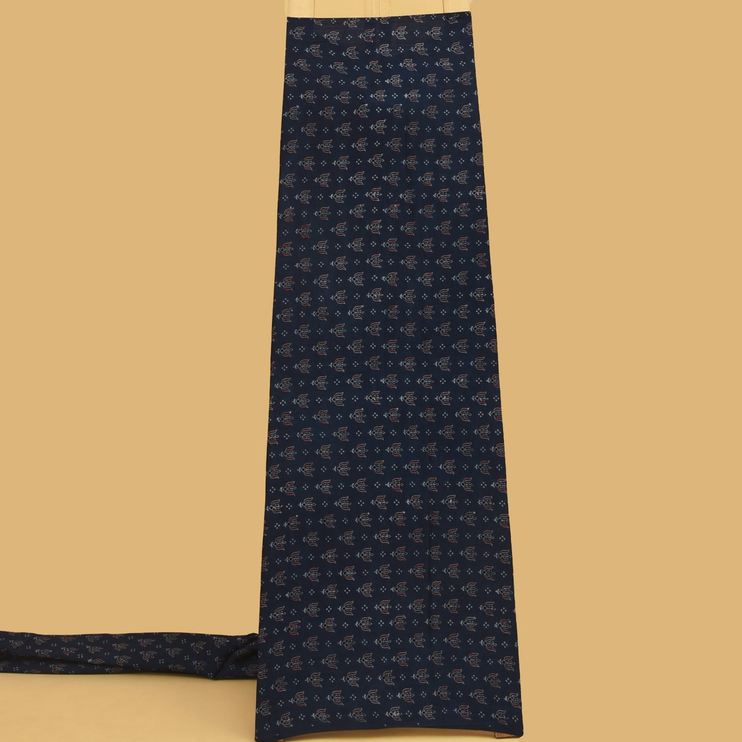 Multicolor Bember Satin Modal Ajrakh Print Fabric