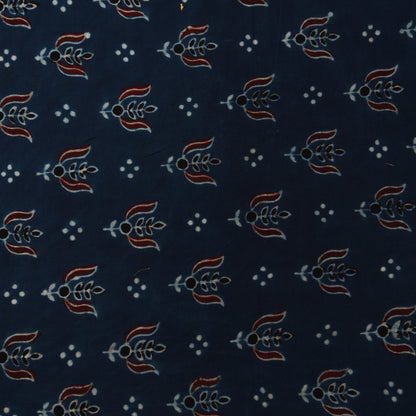 Multicolor Bember Satin Modal Ajrakh Print Fabric