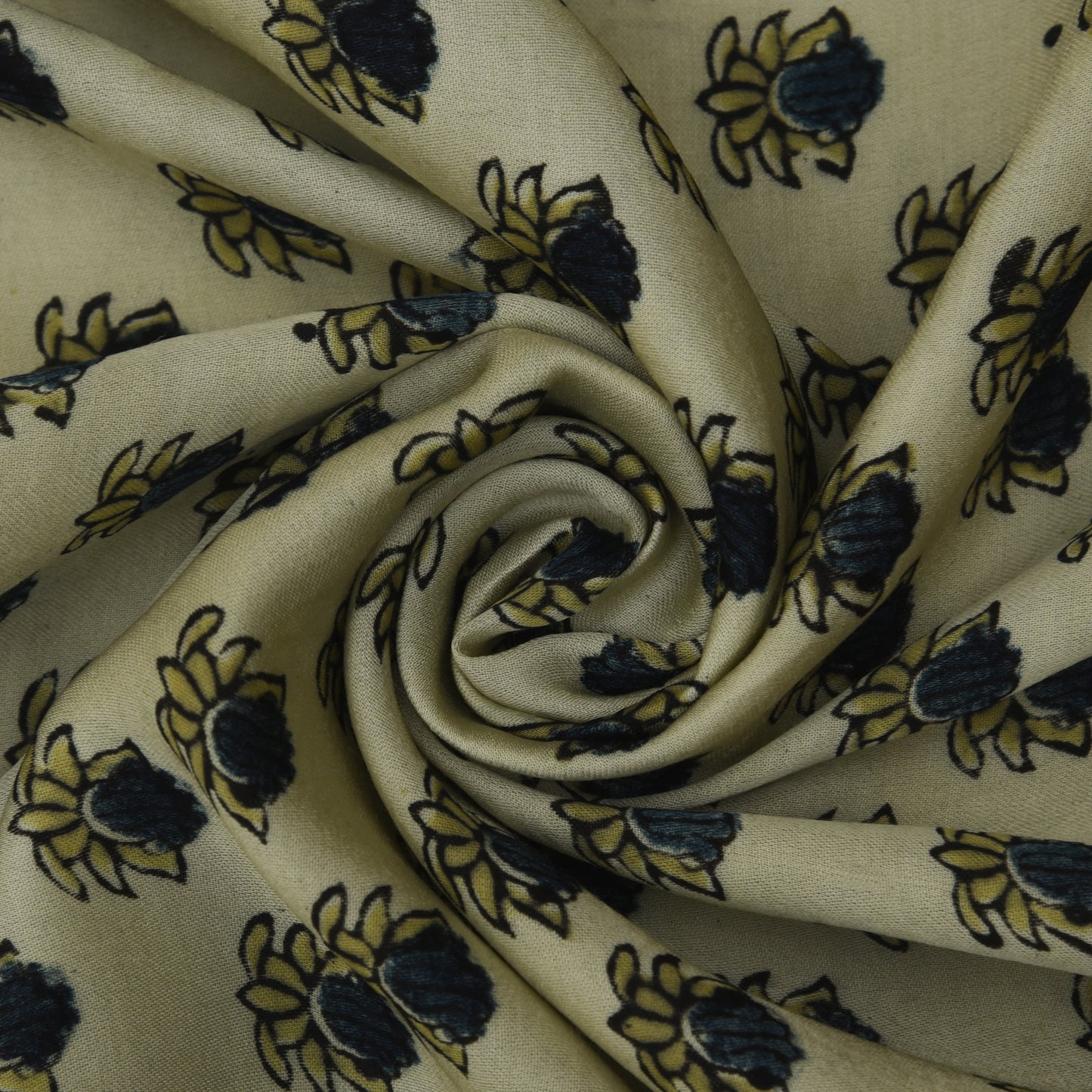 Multicolor Bember Satin Modal Ajrakh Print Fabric