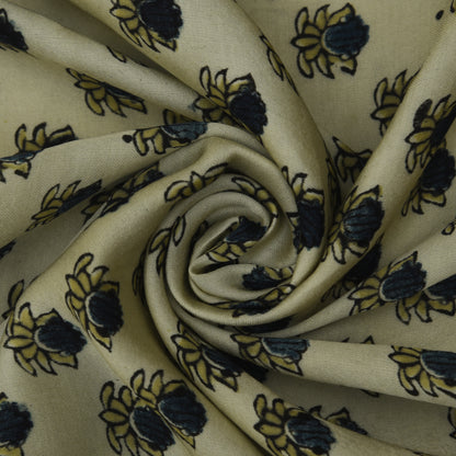 Multicolor Bember Satin Modal Ajrakh Print Fabric