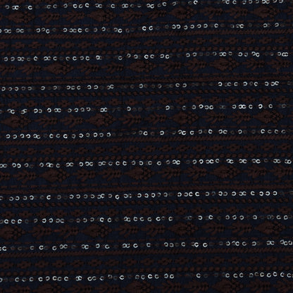 Navy Blue Color Raw Silk Embroidery Fabric