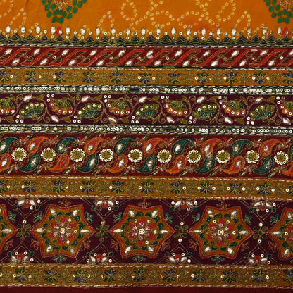 Crepe Position Print Embroidery Fabric