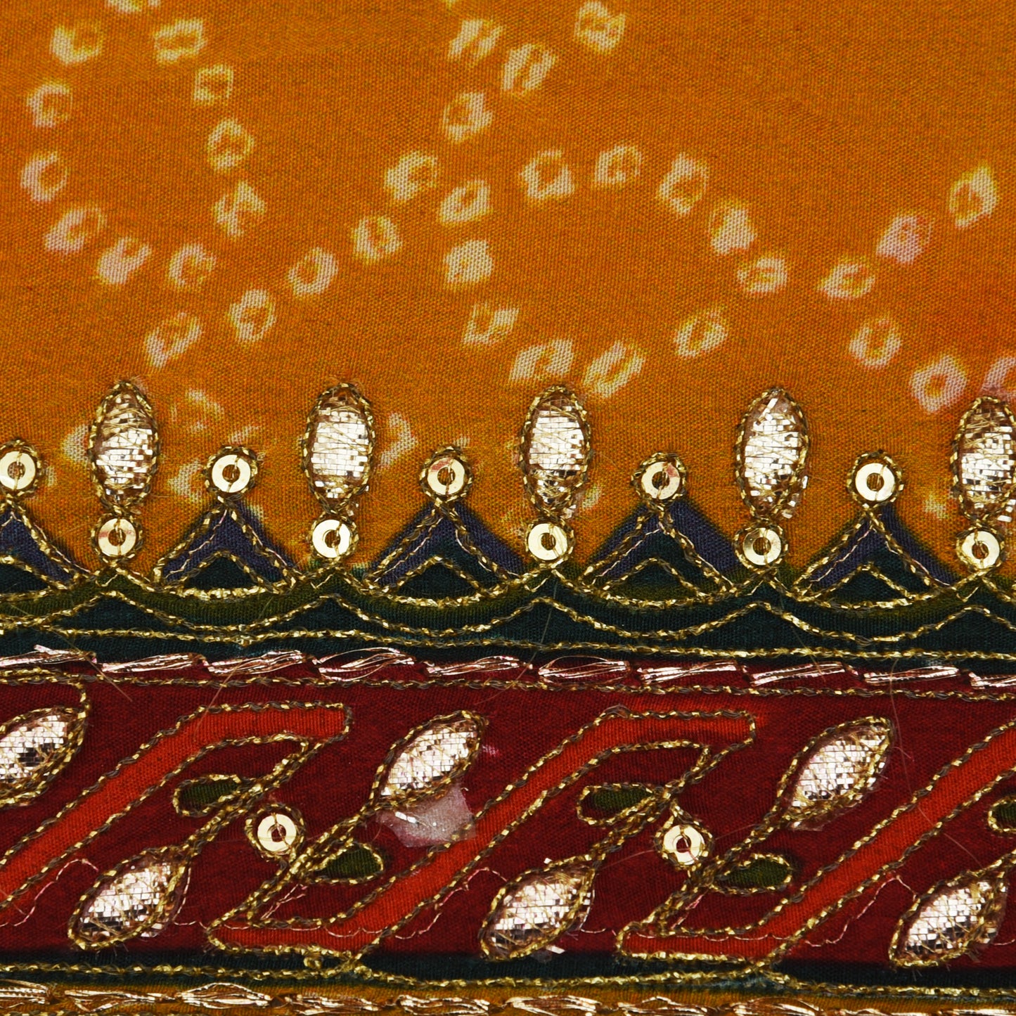 Crepe Position Print Embroidery Fabric