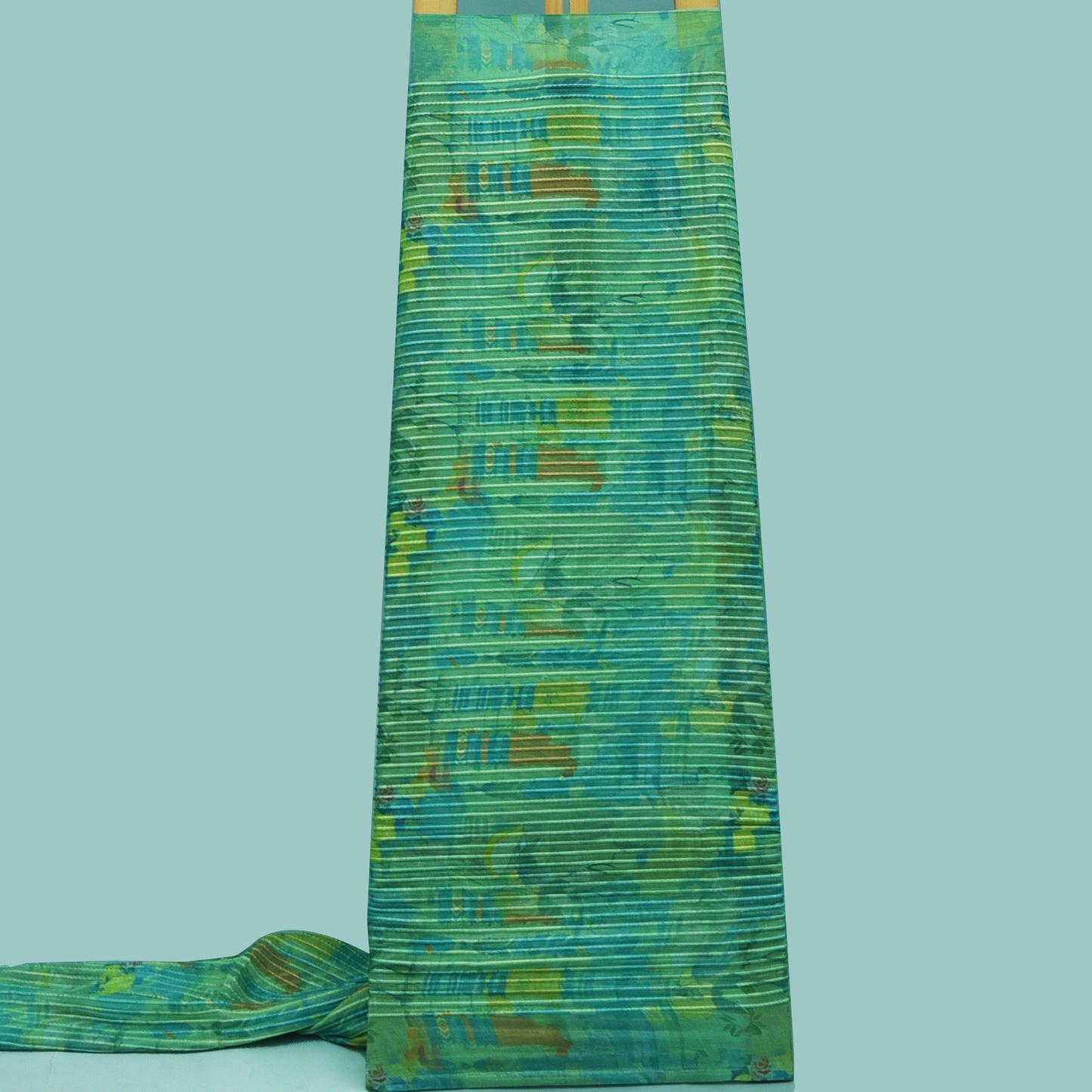 Multicolor Chanderi Tissue Embroidery Fabric