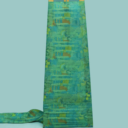 Multicolor Chanderi Tissue Embroidery Fabric