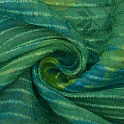 Multicolor Chanderi Tissue Embroidery Fabric