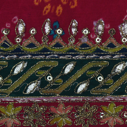 Crepe Position Print Embroidery Fabric