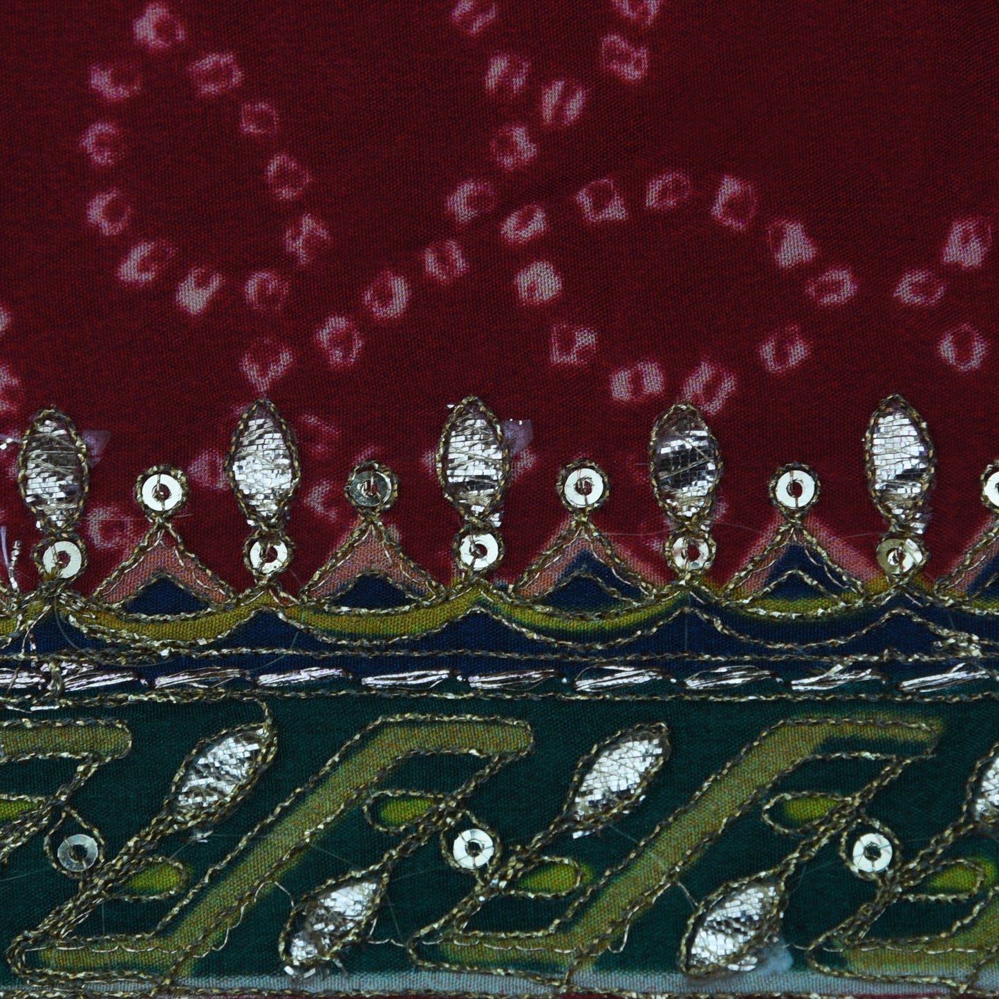 Crepe Position Print Embroidery Fabric