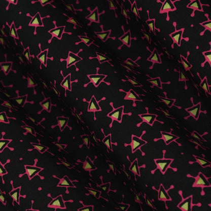 Multicolor Slub Chanderi  Print Fabric