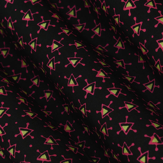 Multicolor Slub Chanderi  Print Fabric