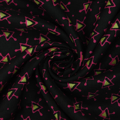 Multicolor Slub Chanderi  Print Fabric