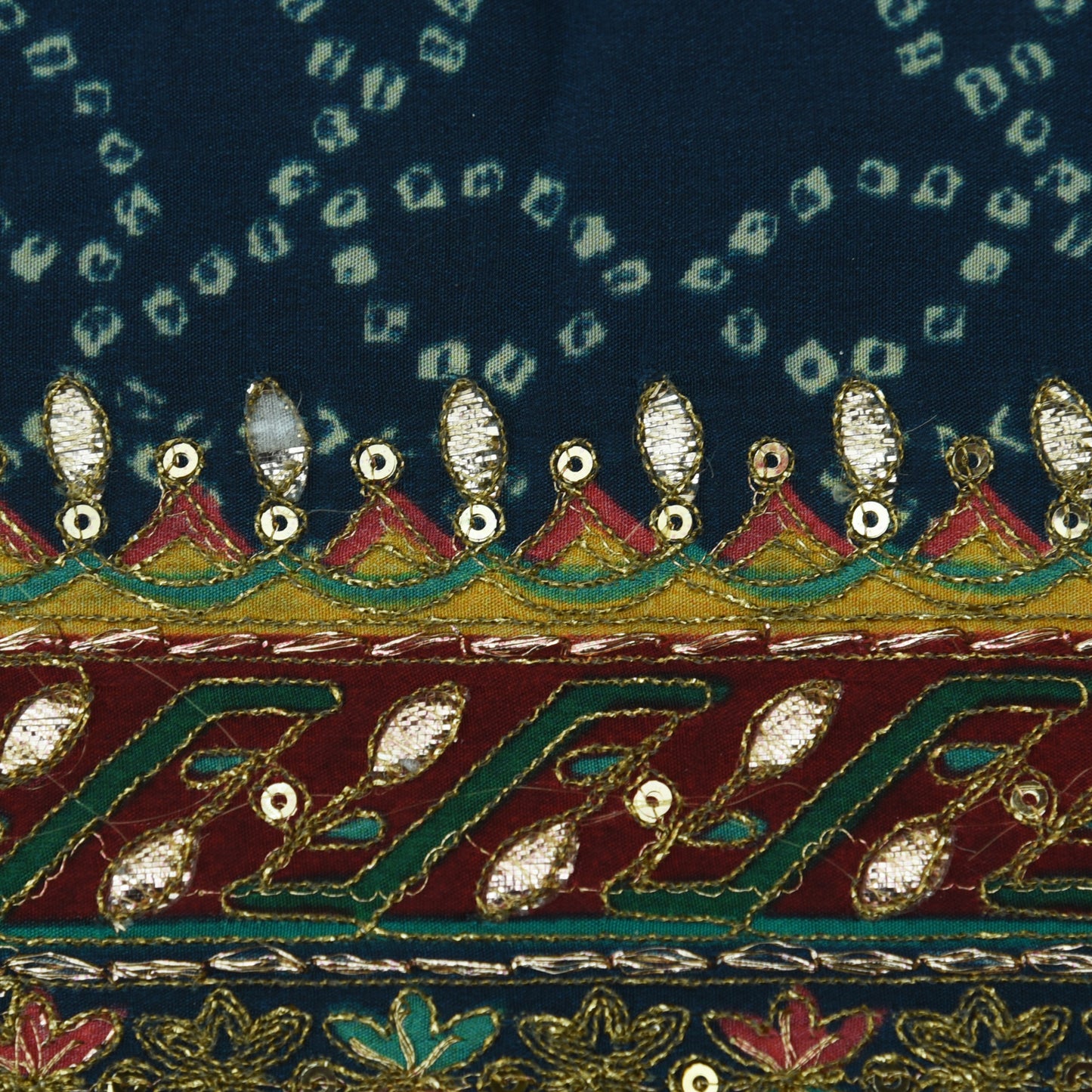 Crepe Position Print Embroidery Fabric