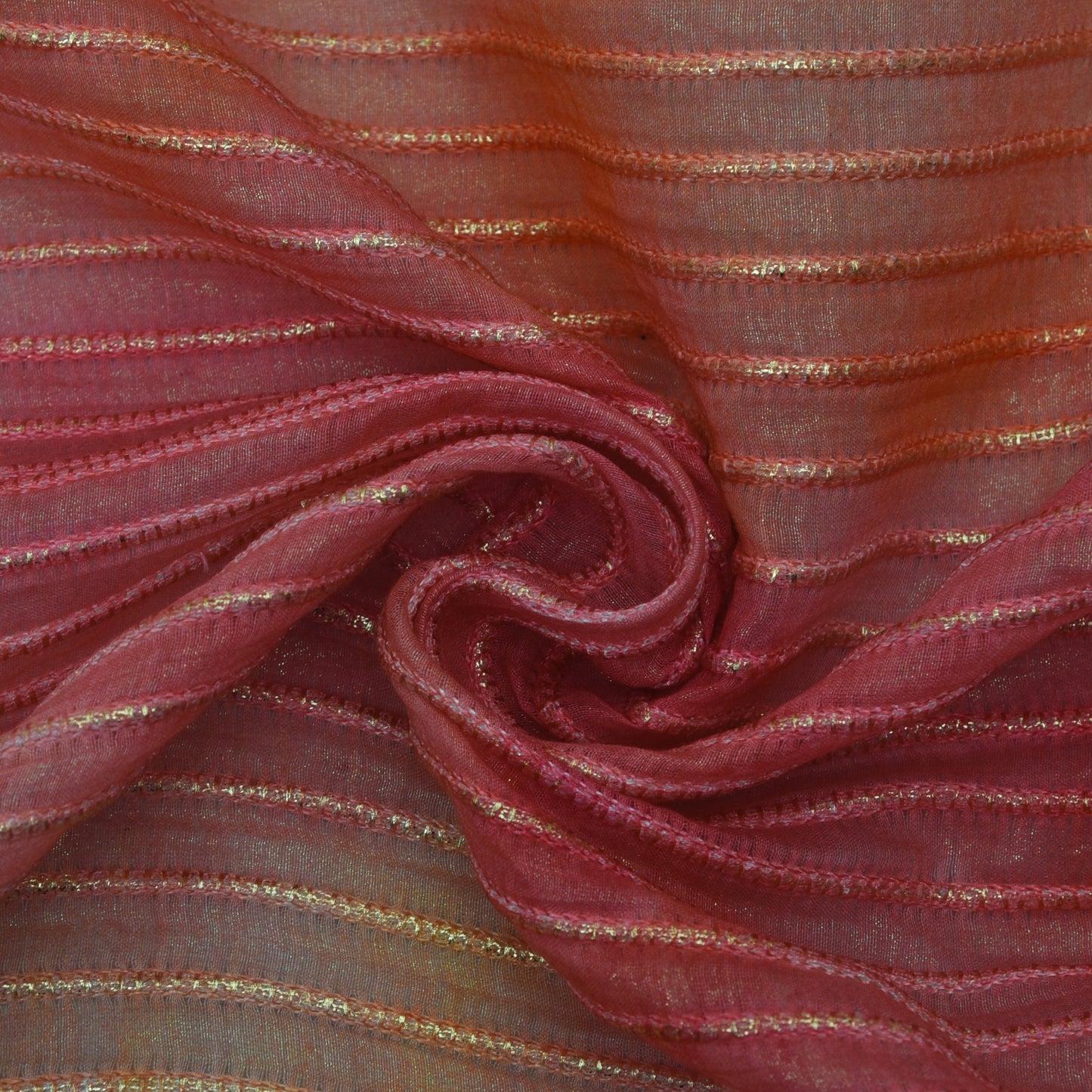 Multicolor Chanderi Tissue Embroidery Fabric