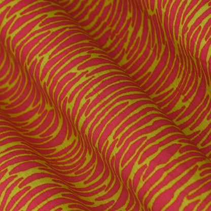 Multicolor Slub Chanderi  Print Fabric